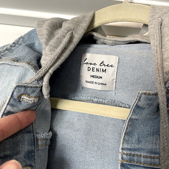 Jean Sweatshirt Jacket with hood - Picture 4 of 4